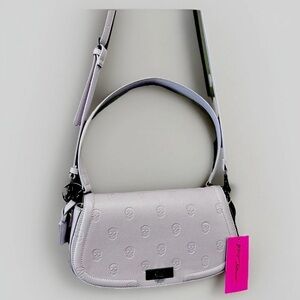 Betsey Johnson lavender skull Embossed Shoulder crossbody hand Bag